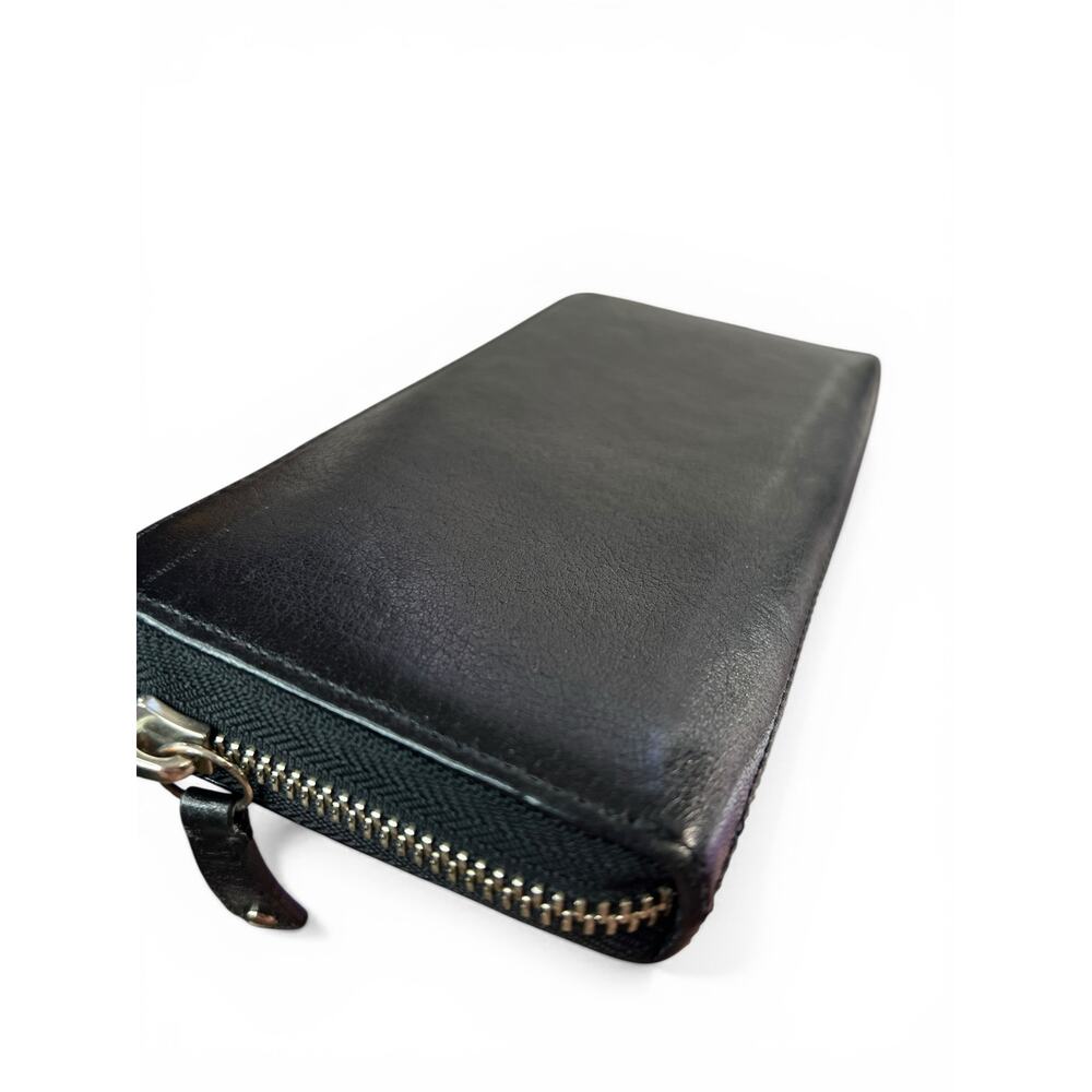 PRISTINE Vintage Coach Ashley Black Pleated Leather Accordion Wallet Purple Line - Picture 9 of 13